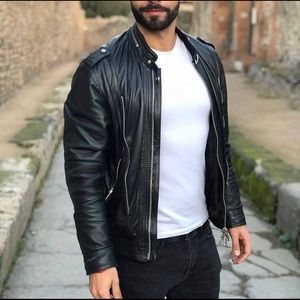 Armani Exchange Men’s Leather Moto Jacket XXL